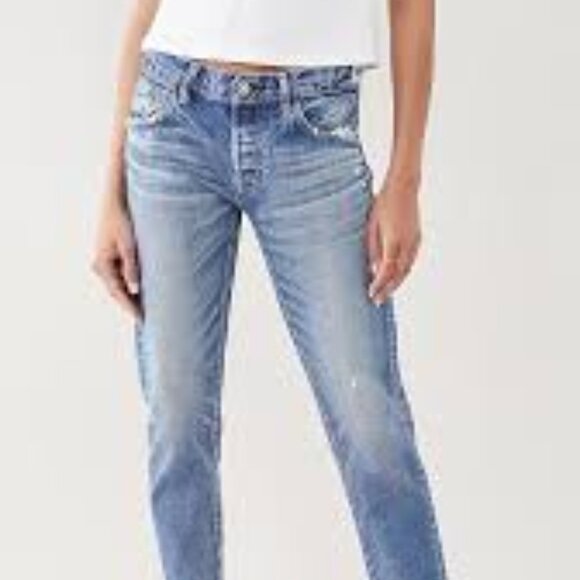 Moussy Vintage Keller Tapered, Japan, Distressed Raw Hem, 33x29, NWT, $391 MSRP - Picture 2 of 14